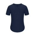 thumbnail image 5 of CFLVAEK Long Shirts for Men Big and Tall Short Sleeve Shirt Slim Fitted Round Neck Tops Casual Summer Solid Color T Shirts Dark Blue XXXXL, 5 of 7