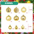 thumbnail image 6 of PayUSD Christmas Balls Ornaments for Christmas Decorations 44 pcs Xmas Christmas Tree Shatterproof Ornaments Set for Holiday Wedding Party Decoration (1.18"-2.36", Gold), 6 of 7