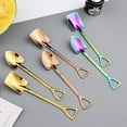 thumbnail image 4 of Dessert Spoons Mini 1pc Stainless Steel Shovel Spoon Coffee Tea Kitchen Gadget And Accessories Silver Gold Color Dessert Spoon Soup Spoon Spoons (Color : Gold 2), 4 of 5