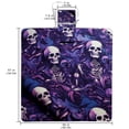 thumbnail image 2 of Skeleton Canvas Picnic Blanket Waterproof Outdoor Mat for Family Beach Camping, 200x200 cm, Foldable Portable with Carry Bag - Green Stripes, 2 of 6