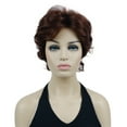 thumbnail image 1 of Women's Short Curly Wavy Wig Synthetic Hair Full Wig for Daily Use, 6 inches, Dark Auburn, 1 of 10
