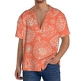 thumbnail image 3 of KLL he Marine Theme With Beautiful Corals Print Men's Shirt Short Sleeve Button Down Summer Cuba Beach Shirts- X-Large, 3 of 7