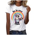 thumbnail image 1 of WEAIXIMIUNG T-Shirts Unis pour Femmes Pack T-Shirts Graphiques Vêtements d'Été Manches Courtes, 1 of 4