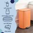 thumbnail image 5 of happimess Connor Rectangular 13.2-Gallon Trash Can with Soft-Close Lid and FREE Mini Trash Can, Carrot Cake, HPM1006K, 5 of 10