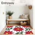 thumbnail image 3 of ODIKA 2'x3' Machine Washable Non-Slip Area Rug, Poinsettia Bloom Christmas Floor Pair High Traffic Rug, Red, 739315, 3 of 7