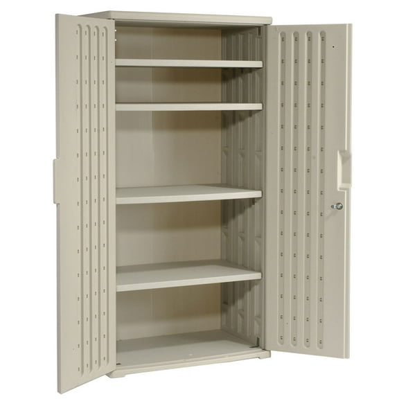 Iceberg Plastic Storage Cabinet, Light Gray, 36x22x72