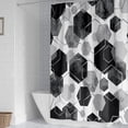 thumbnail image 4 of Cortina de ducha para baño, juegos de cortinas de ducha de tela abstracta para decoración del hogar, 4 of 5