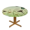thumbnail image 3 of WYYP  Small Round Tablecloth, Butterfly Washable Polyester Table Cloth for, Dragonflies Bees Butterflies Flying Over Flowers Spring, Holiday Party Home Kitchen Dining Table Decoration White, 3 of 7