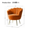 thumbnail image 6 of Tina's Home Seashell Upholstery Barrel Chairs Set of 2 Velvet Lounge Armchairs Gold Legs Home Living Room Bedroom, 6 of 9