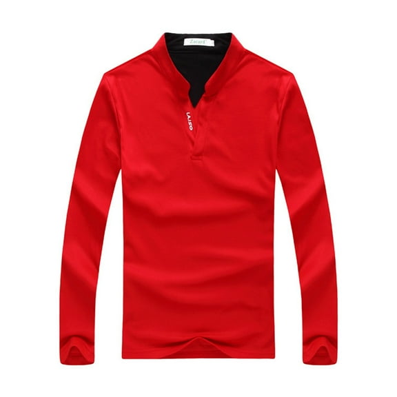 Vedolay Polos for Men 2023 Fashion Simple Solid Color Pullover Tops Red,2XL