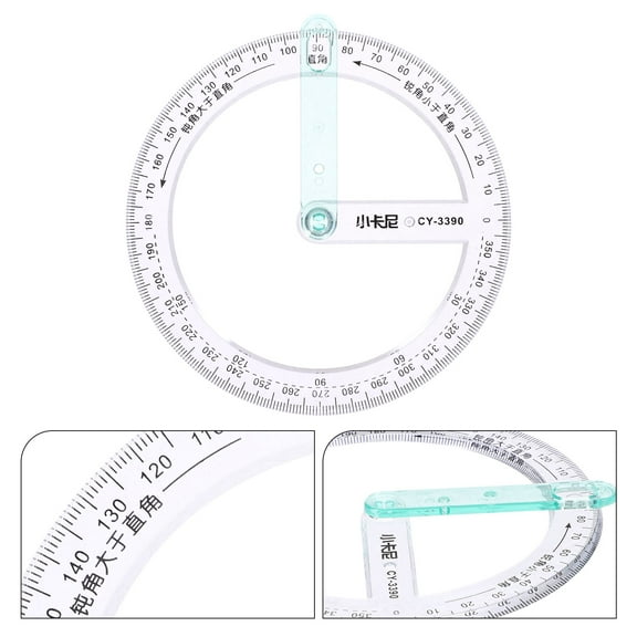 FRCOLOR Transparent Plastic Circle Protractor for Measuring Use with Clear Scales 5pcs