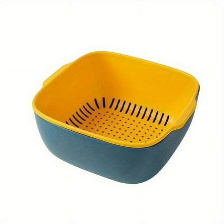 

SHZHLAIFUZB Durable Double-Layer Kitchen Drain Basket - Multifunctional Colander for Fruits Vegetables and Pasta - Large Sturdy Polypropylene Washing Basin - Essential Kitchen Tool for