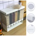 thumbnail image 3 of 6 Compartments Rice Storage Dispenser Container Grain Divider Dry Food Dispenser Cereal Dispenser Airtight Nuts Beans Storage Box Kitchen Grain Case Wall Mounted Grain Storage Food Dispenser, 3 of 10