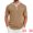 Khaki, variant on DARING DIVA Men's Henley V-Neck Colorblock Button Down Short Sleeve T-Shirt M Light Gray