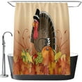 thumbnail image 2 of Thanksgiving Turkey Shower Curtain for Bathroom, Farmhouse Fall Pumpkin Shower Curtain for Restroom, Vintage Fabric Autumn Harvest Maple Leaves Shower Curtain (S23), 2 of 6