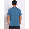 thumbnail image 3 of DARING DIVA Men's Crew Neck Short Sleeve Solid Color Retro Style T-Shirt 2XL Blue, 3 of 7