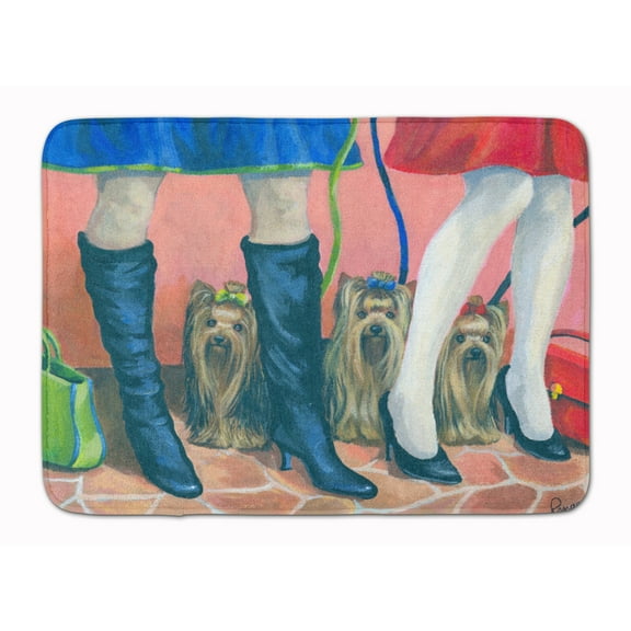 Carolines Treasures PPP3292RUG Yorkshire Terrier Yorkie on the Go Bath Mat Machine Washable  Anti-fatigue Memory Foam