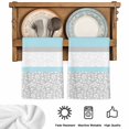 thumbnail image 5 of Sky Blue Grey Kitchen Towels Set of 3, Chic Garden Floral Stripe Embroidery Design Absorbent Dish Towels for Kitchen, Microfiber Hand Towel, Quick Drying Tea Towel for Cleaning Decorative Dishcloths, 5 of 7