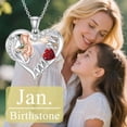 thumbnail image 5 of SOULMEET Mom Birthstone Heart Necklace s925 Sterling Silver I Love You Mother Pendant Necklaces Mothers Day Jewelry Gifts for Grandma Women Wife, 16"+2" Inches, 5 of 10