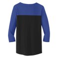 thumbnail image 5 of Mafoose Womens Juniors Rally 3/4-Sleeve Cotton T-Shirt Deep Royal/ Black x-Small, 5 of 6