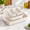 Kiln-Change White-Embossed & Kiln-Change, variant on Casserole Dishes For Oven Ceramic Bakeware Set Of 4 Rectangular Baking Dish With Handles Lasagna Pans Cooking Gratin Roasting Ban