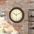 thumbnail image 5 of Clock Retro Silent Non Ticking Round Classic Clock Quartz Decorative Battery Operated Wall Clock For Living Room Kitchen Home Office 12 Inch, 5 of 7