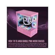 Thermaltake View 170 TG ARGB Bubble Pink Micro Chassis - Micro Tower - Bubble Pink - Tempered Glass, SPCC - 3 x Bay - 3 ? 120mm Fan(s) Installed - Micro ATX, Mini ITX Motherboard Supported - 2 x Fa...