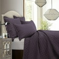 thumbnail image 2 of H Hiend Accents Velvet Diamond Quilt Set Full/Queen Amethyst 3PC, 2 of 2