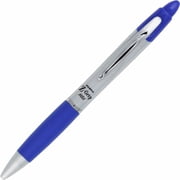 Zebra Z-Grip MAX Retractable Ballpoint Pen, Medium 1mm, Blue Ink, Silver Barrel, Dozen -ZEB22420