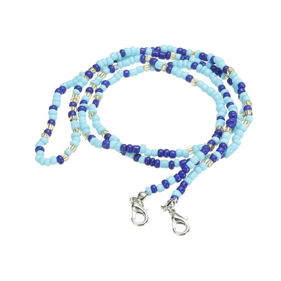 Unique Bargains 30' Beaded Eyeglass Chain Sunglasses Strap Holder Eyewear Retainer Chains, Blue
