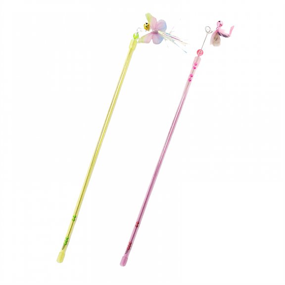 BESTSKY 2Pcs Kitten Toys,Lively Chase Interactive Cat Toys,Fun Interactive Engagement Cat Wand Toy,Style1