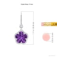 thumbnail image 2 of ANGARA Natural 5-Petal Flower 7.4 ct Amethyst Twisted Wire Halo Earrings in 14K White Gold for Women (Size-10mm) | February Birthstone, Anniversary, Jewelry Gift for Women | Natural Amethyst Earrings, 2 of 6