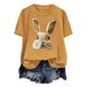 thumbnail image 4 of Tops de Cuello Alto para las Mujeres Amante Impreso Camiseta Cuello Redondo Manga Corta, Poliéster Spandex, 4 of 7