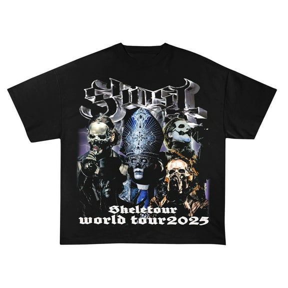 Ghost Skeletour 2025 World Tour T-shirt, Ghost Fan Shirt,Black Color,Size M