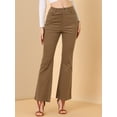 thumbnail image 3 of Pantalones Allegra K Pantalones acampanados de pana vintage Mujer Marrón M, 3 of 6