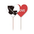thumbnail image 1 of Louisiana America USA Map Outline Toothpick Flag LOVE Heart Lable Cupcake Pick, 1 of 4
