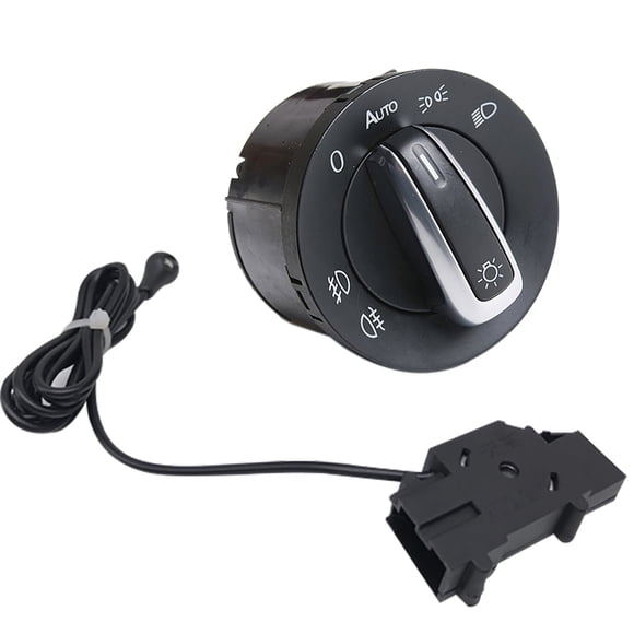 Interruptor De Control De Faros De Lámpara Vw Golf Jetta Mk5 Mk6 Gti Passat B6 B7 Cc Tiguan Interruptor De Faro Automático Cromado Vogacara VI004006-00