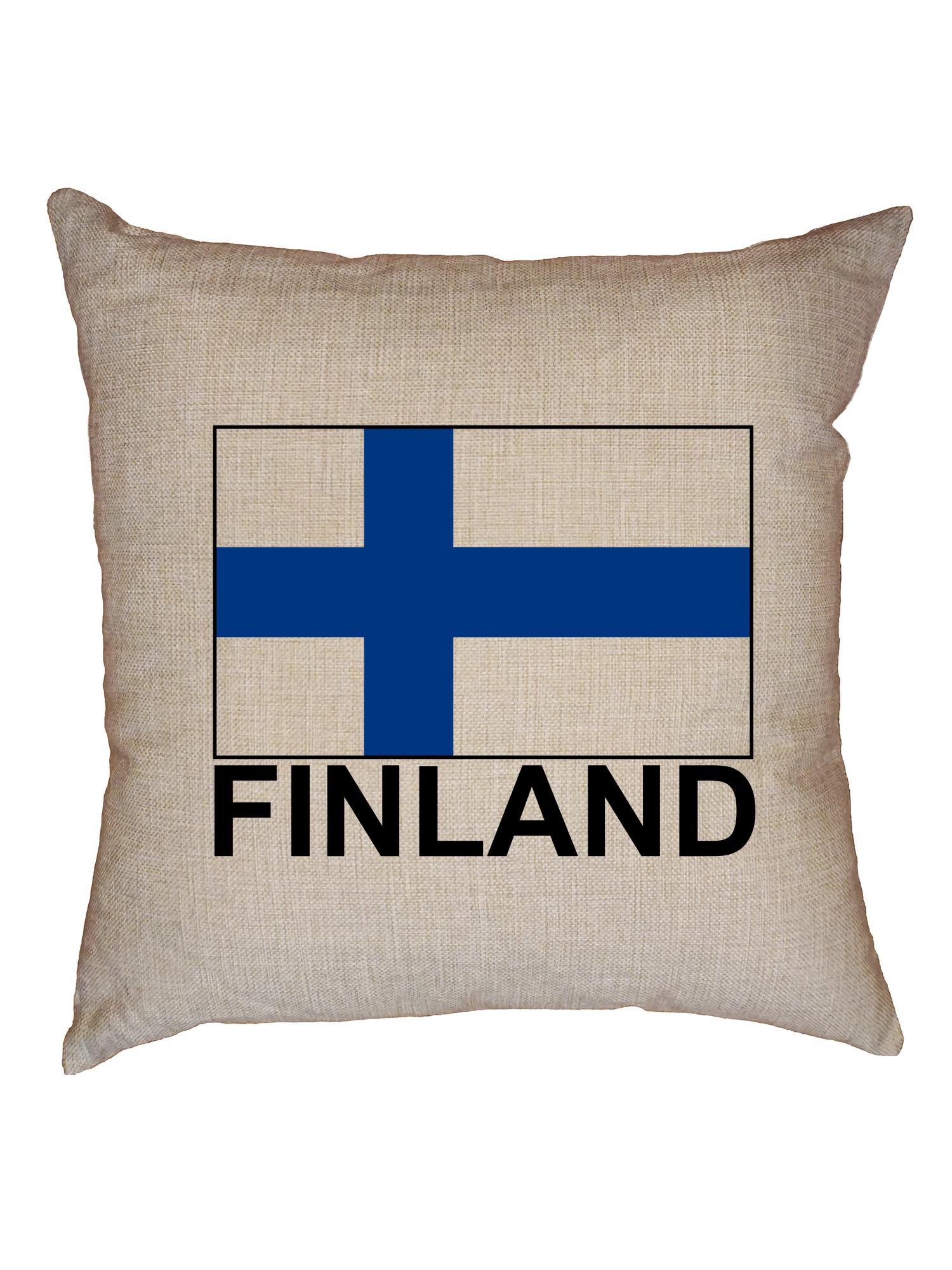 Finland Flag Special Vintage Edition Decorative Linen Throw Cushion
