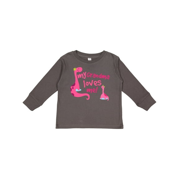 Inktastic My Grandma Loves Me Girls Dinosaur Girls Long Sleeve Toddler T-Shirt