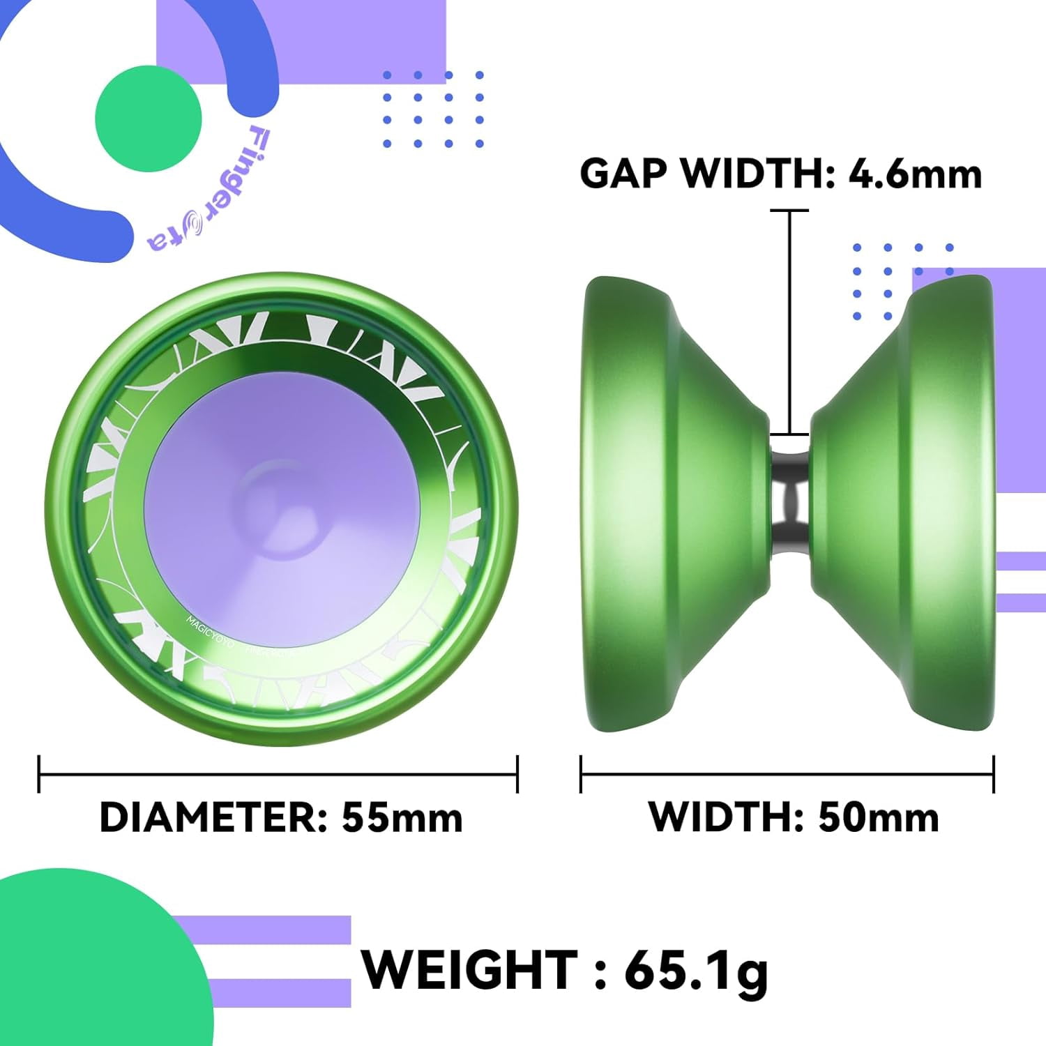 MAGICYOYO V11 Green Finger Spin Yoyo -Pofessional Dual Purpose