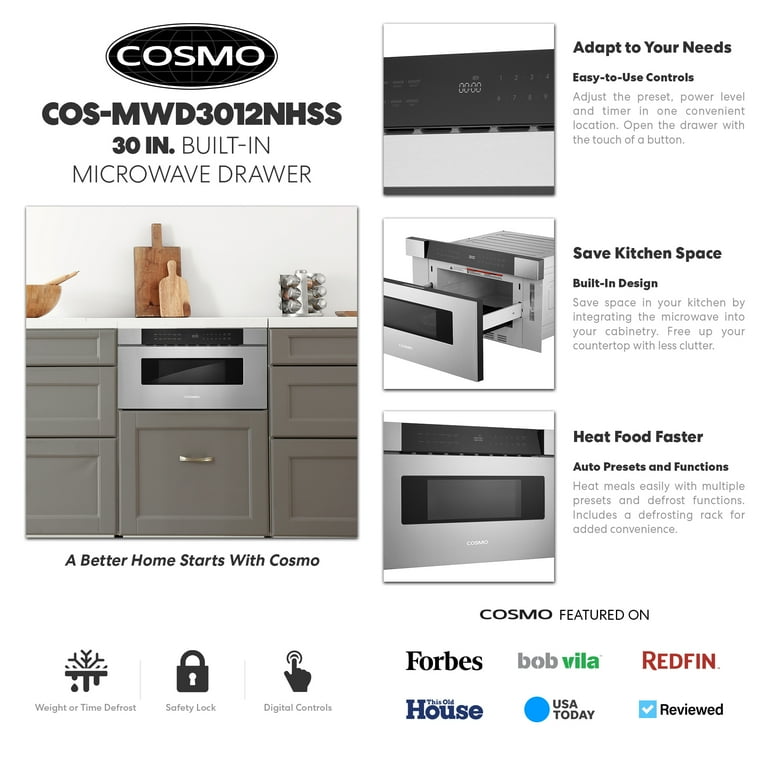 Cosmo 30 in. Haven Collection 1.2 cu. ft. Built-in Microwave