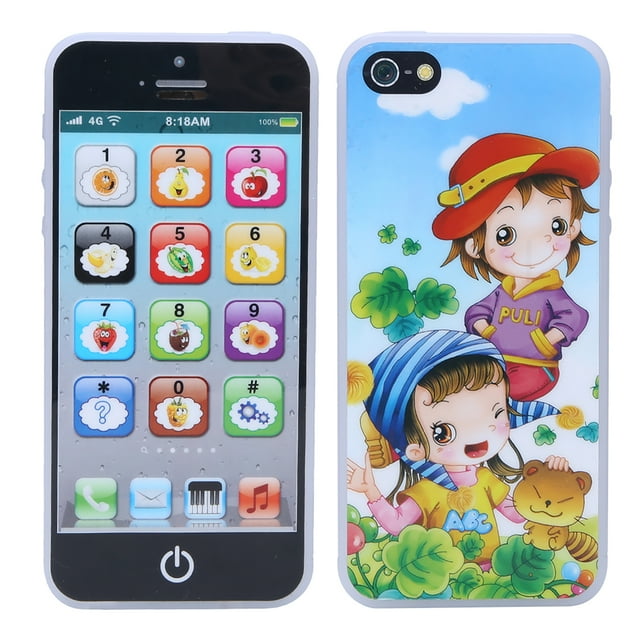 Music Light Mobile Phone, English Learning Phone High Simulated Mobile Phone with Blinking Lights, Counting, Role Playing Mobile Cellphone