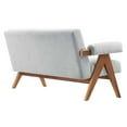 thumbnail image 4 of Loveseat Sofa Couch, Light Grey Gray, Fabric, Wood, Living Kitchen Cafe Bistro Hospitality Restaurant, Modern Contemporary HB36206, 4 of 9