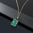 thumbnail image 4 of Gem Stone King 18K Yellow Gold Plated Silver Green Malachite and Black Onyx Pendant Necklace for Women (18.22 Cttw, Emerald Cut 18X13MM, With 18 inch Silver Chain), 4 of 4