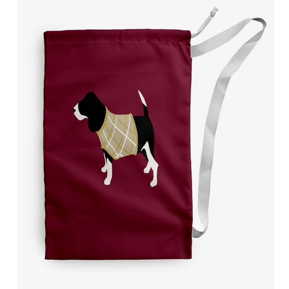 Simply Daisy Warmest Wishes Doggie 18 x 29 inch Red Laundry Bag