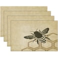 thumbnail image 4 of Bumble Bee Placemats Set of 6 Washable Kitchen Dining Table Mats 12 x 18 Inch Modern Cloth Place Mats Non-Slip Heat Resistant Placemats for Home Farmhouse Kitchen Dinner Party Decor, 4 of 6