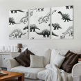 thumbnail image 2 of Shadudu Dinosaur Canvas Wall Decor for Bedroom Home Office - Set of 3 Triptych Art Prints 12x16 inches 12"x16"x3pcs, 2 of 6