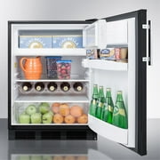 ADA compliant freestanding refrigerator-freezer for residential use, cycle defrost with deluxe interior and black finish