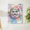 thumbnail image 2 of Hippie Persian Portrait Watercolor Tie-Dye Vintage Styles Vertical Matte Canvas Poster Cat Lover Kitten Owner Gifts Wall Art Home Decor - 00014, 2 of 5