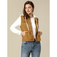 thumbnail image 4 of Unique Bargains Women's Layered Drawstring Hood Denim Jacket with Pockets, 4 of 6